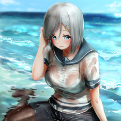This is a pixiv picture whose title is 浜風さん.