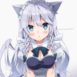 This is a pixiv picture whose title is ねこロング咲夜.