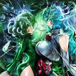 This is a pixiv picture whose title is Tatsumaki vs Psykos.