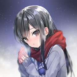 This is a pixiv picture whose title is 黒髪ちゃん.
