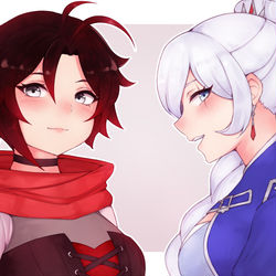 This is a pixiv picture whose title is Ruby Rose / Weiss Schnee.