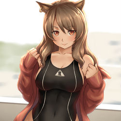 This is a pixiv picture whose title is 天火 x 競泳水着.
