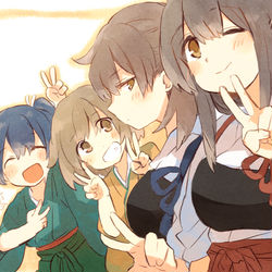 This is a pixiv picture whose title is ほぼ加賀さんと赤賀.