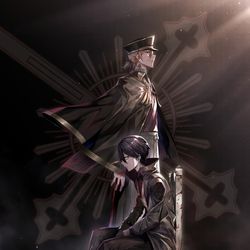 This is a pixiv picture whose title is 『咎人』.
