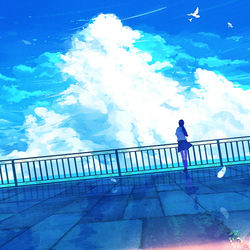 This is a pixiv picture whose title is 夏空.