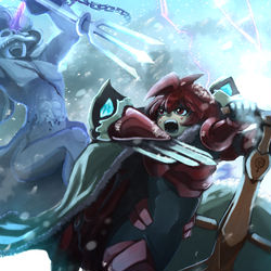This is a pixiv picture whose title is 【PFAOS】人ならざる者の領域【氷壁の神殿】.