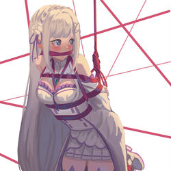 This is a pixiv picture whose title is emilia suspended.