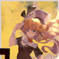 This is a pixiv picture whose title is 《幽兰黛尔的到来》 （舰长会不会在门口迎接我呢？）.