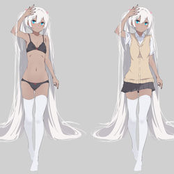 This is a pixiv picture whose title is うちの褐色ちゃん立ち絵.