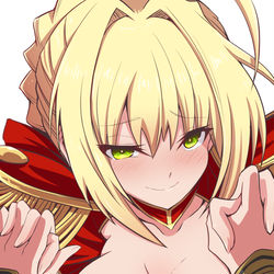 This is a pixiv picture whose title is 赤セイバーと恋人繋ぎ.