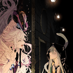 This is a pixiv picture whose title is 魔術師と出会う.