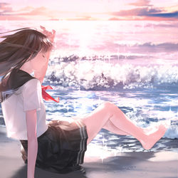 This is a pixiv picture whose title is 海.