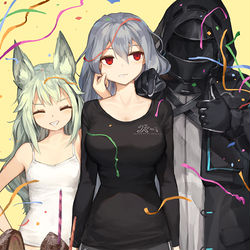 This is a pixiv picture whose title is Skadi's birthday party.