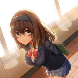 This is a pixiv picture whose title is メガネ文香.