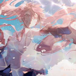 This is a pixiv picture whose title is 水面桜.