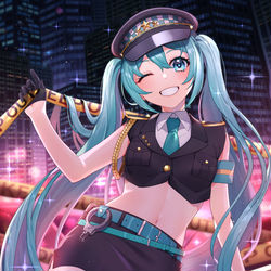 This is a pixiv picture whose title is 【仕事絵】ポリスガールミクさん【ミクコレ】.