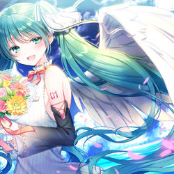 This is a pixiv picture whose title is 天使なミクさん.
