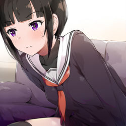 This is a pixiv picture whose title is 白雪千夜ちゃんのスカートの中.