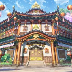 This is a pixiv picture whose title is ［仕事絵］花や、花_遊廓.