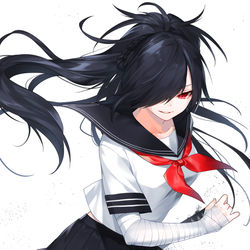 This is a pixiv picture whose title is セーラー黒髪.