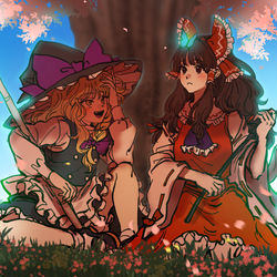 This is a pixiv picture whose title is レイマリ.
