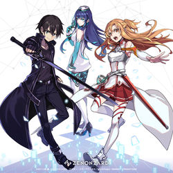This is a pixiv picture whose title is ゼノンザード×SAOコラボキービジュアル.