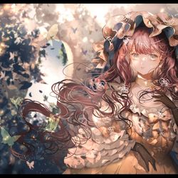 This is a pixiv picture whose title is 庭園とパチュリー。.