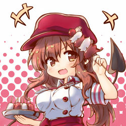 This is a pixiv picture whose title is 「マルマの精肉」で最高の看板娘、シャミ子.