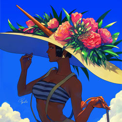 This is a pixiv picture whose title is swimsuit girl.