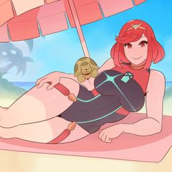 This is a pixiv picture whose title is Xenoblade, Pyra.