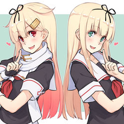This is a pixiv picture whose title is 夕立 X 夕立.