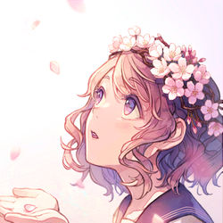 This is a pixiv picture whose title is 春に匂う.