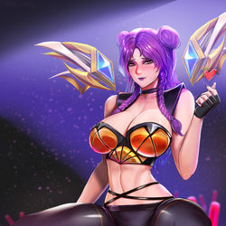 This is a pixiv picture whose title is KDA Kaisa On Stage.