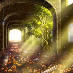 This is a pixiv picture whose title is 光差す場所.
