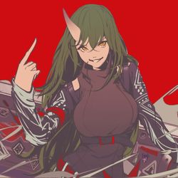 This is a pixiv picture whose title is 鬼.