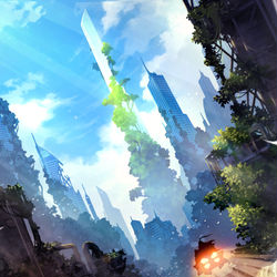 This is a pixiv picture whose title is 【PFAOS】星の降り立つ都.
