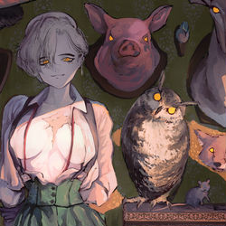 This is a pixiv picture whose title is メルロー『剥製の部屋』.