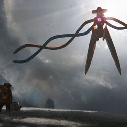 This is a pixiv picture whose title is 裂空の訪問者.