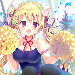 This is a pixiv picture whose title is にゃんにゃん応援団.