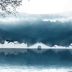 This is a pixiv picture whose title is 江南烟雨图.