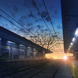 This is a pixiv picture whose title is 鉄道駅.