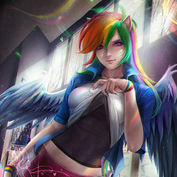 This is a pixiv picture whose title is レインボーダッシュ/  Rainbow Dash.