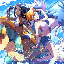 This is a pixiv picture whose title is 【ポケモン剣盾】ルリナ＆カスミ.