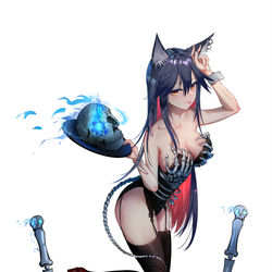 This is a pixiv picture whose title is 德克萨斯，，上色（未完成）.