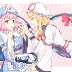 This is a pixiv picture whose title is ゆかゆゆいちゃいちゃ.