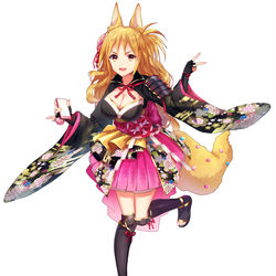 This is a pixiv picture whose title is 狐ギャル.