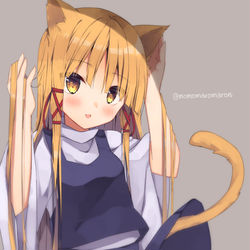 This is a pixiv picture whose title is 猫ロング諏訪子.