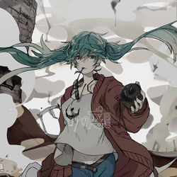 This is a pixiv picture whose title is 砂ミク.