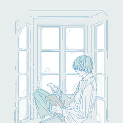 This is a pixiv picture whose title is 窓辺.
