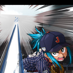This is a pixiv picture whose title is 習作「野球４」.
